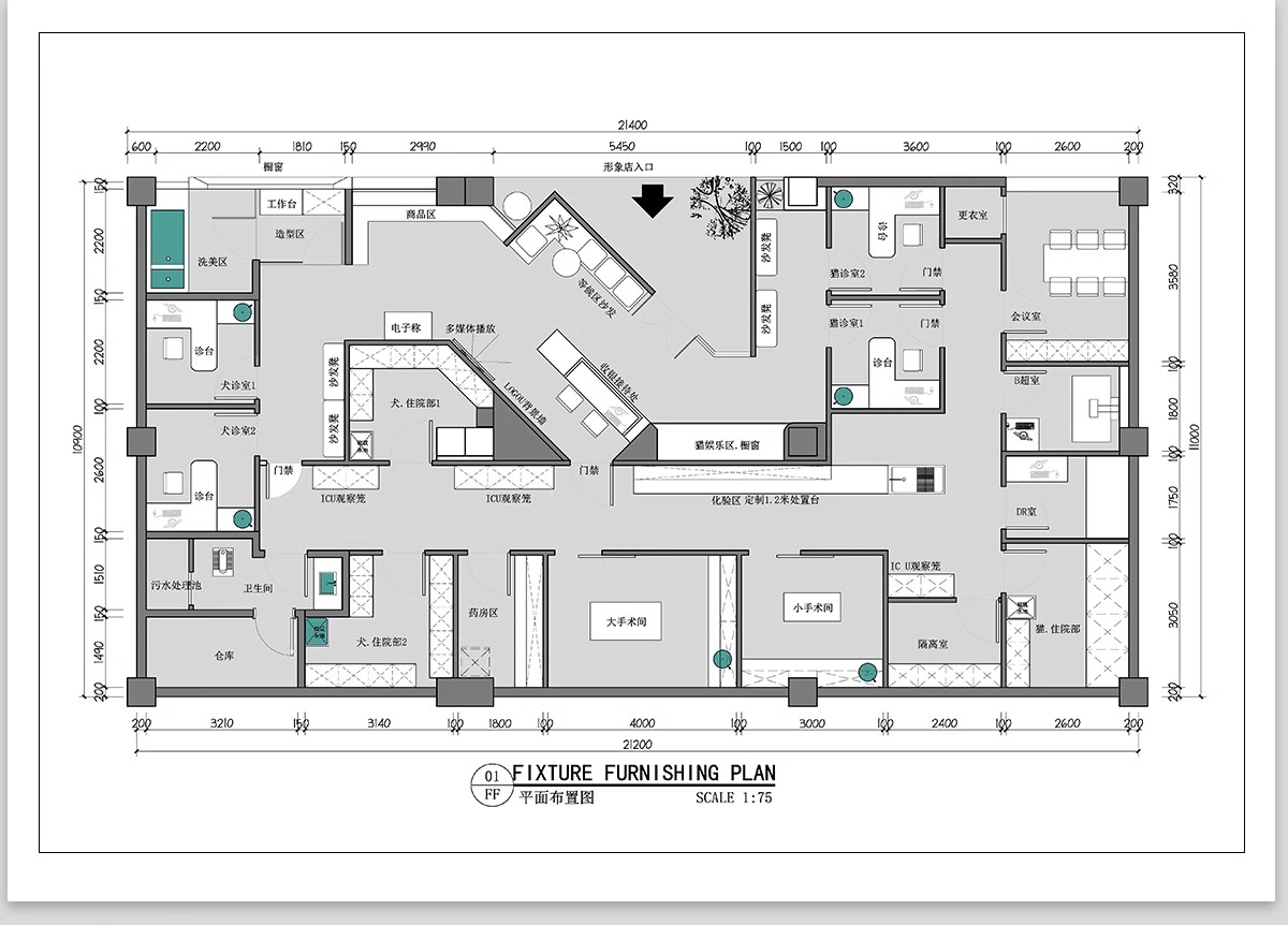 图片[4]-宠物店cad施工图纸 室内猫咖装修设计商店平面布置布局店铺效果图-大怪兽分享