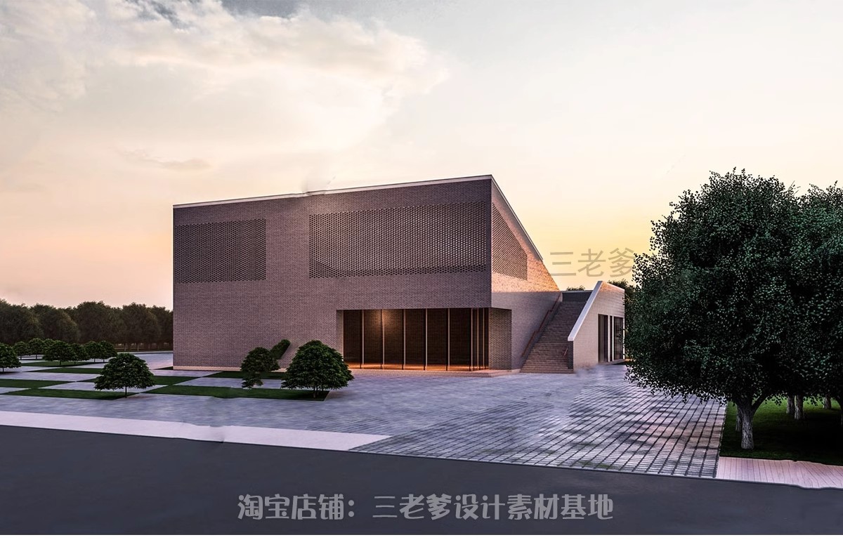 图片[5]-500套，文化展览博物馆建筑设计文体中心图书纪念馆方案文本SU模型PPT-大怪兽分享