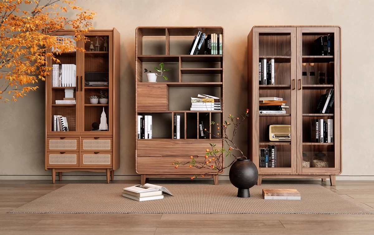 图片[5]-现代书架书柜木架置物架SU模型 创意工业风书吧书房设计草图大师-大怪兽分享