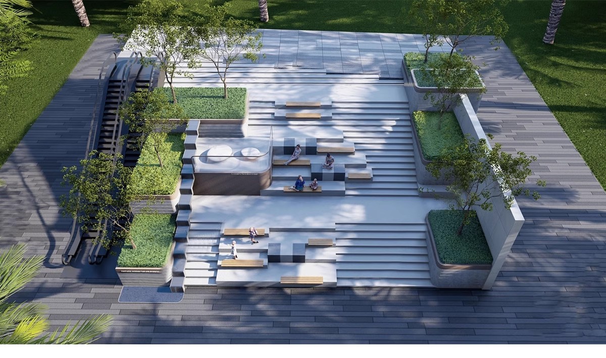 图片[5]-无障碍坡道楼梯景观阶梯公园台阶高差地形草图大师SU模型广场山地-大怪兽分享