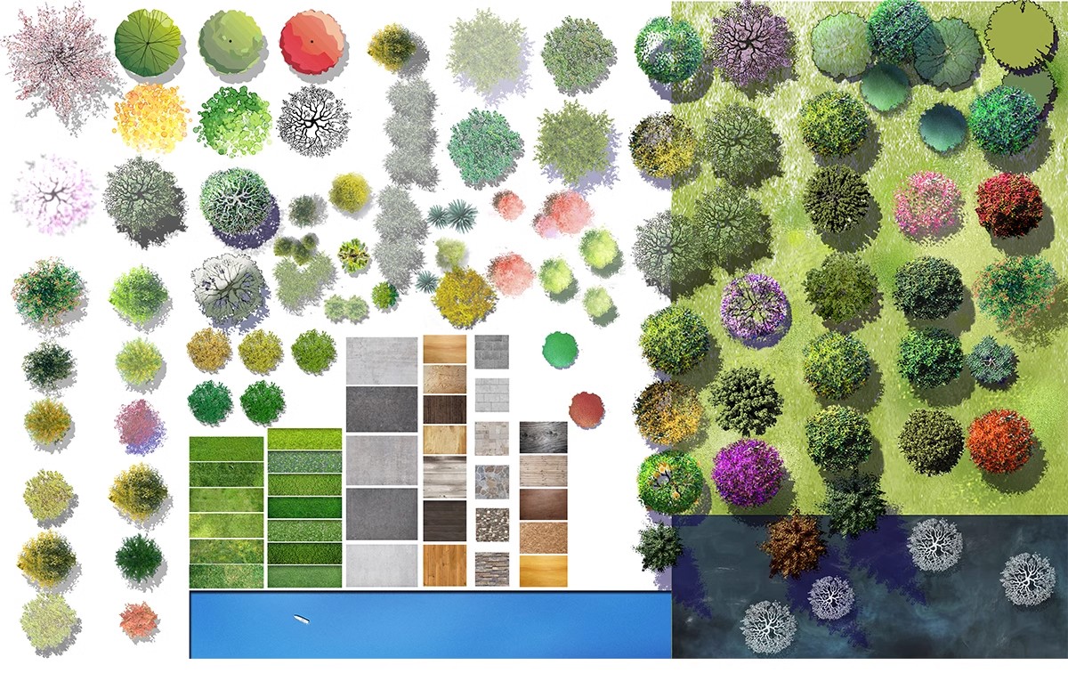 图片[5]-园林景观PS彩色总平面图案笔刷立面填充植物铺装psd分层设计素材-大怪兽分享