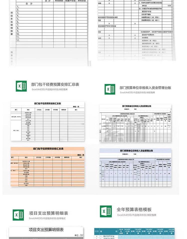 图片[3]-Excel模板 公司预算表格统计 人事财务报表记账工作效率excel素材-大怪兽分享