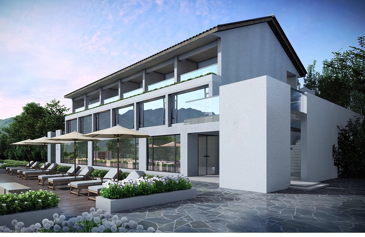 图片[3]-民宿酒店建筑CAD施工图 总平面布局图立面乡村客栈设计图纸效果图-大怪兽分享