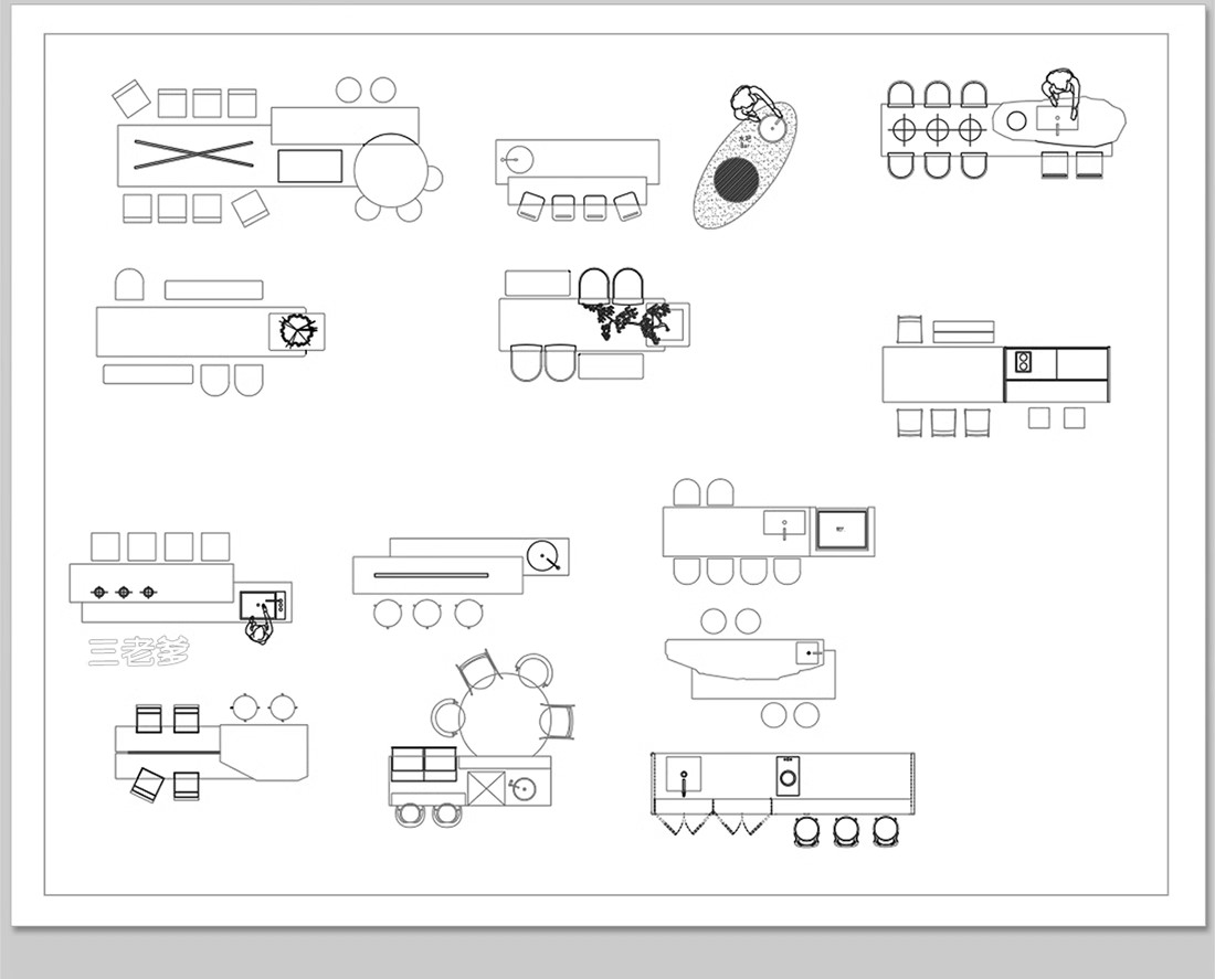 图片[6]-吧台CAD图库厨房吧椅现代室内家装西厨中岛台餐桌椅子图块施工图-大怪兽分享