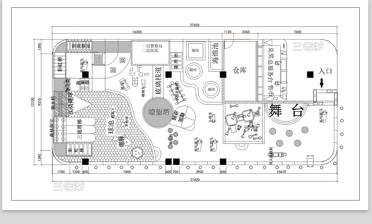 图片[6]-幼儿园CAD施工图 儿童乐园早教中心教室平面布局图室内设计效果图-大怪兽分享