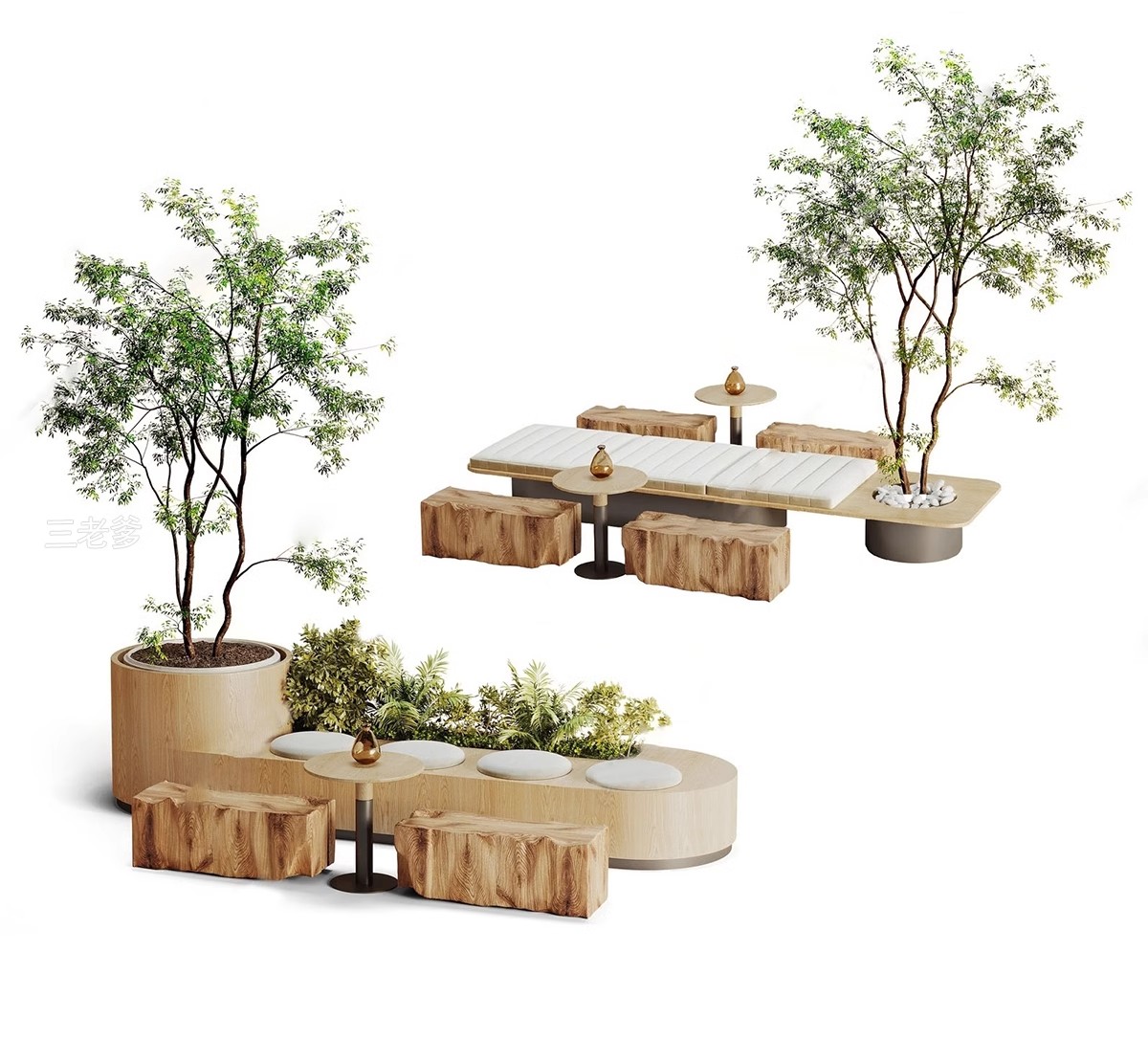 图片[6]-现代商业街广场景观座椅SU模型积木趣味种植树池坐凳小品草图大师-大怪兽分享