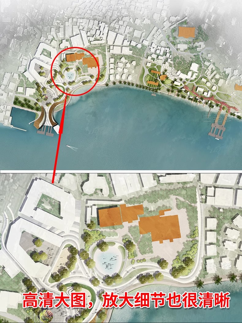 图片[5]-小清新建筑景观总平面图PSD分层园林公园广场彩平图竞赛风PS素材-大怪兽分享