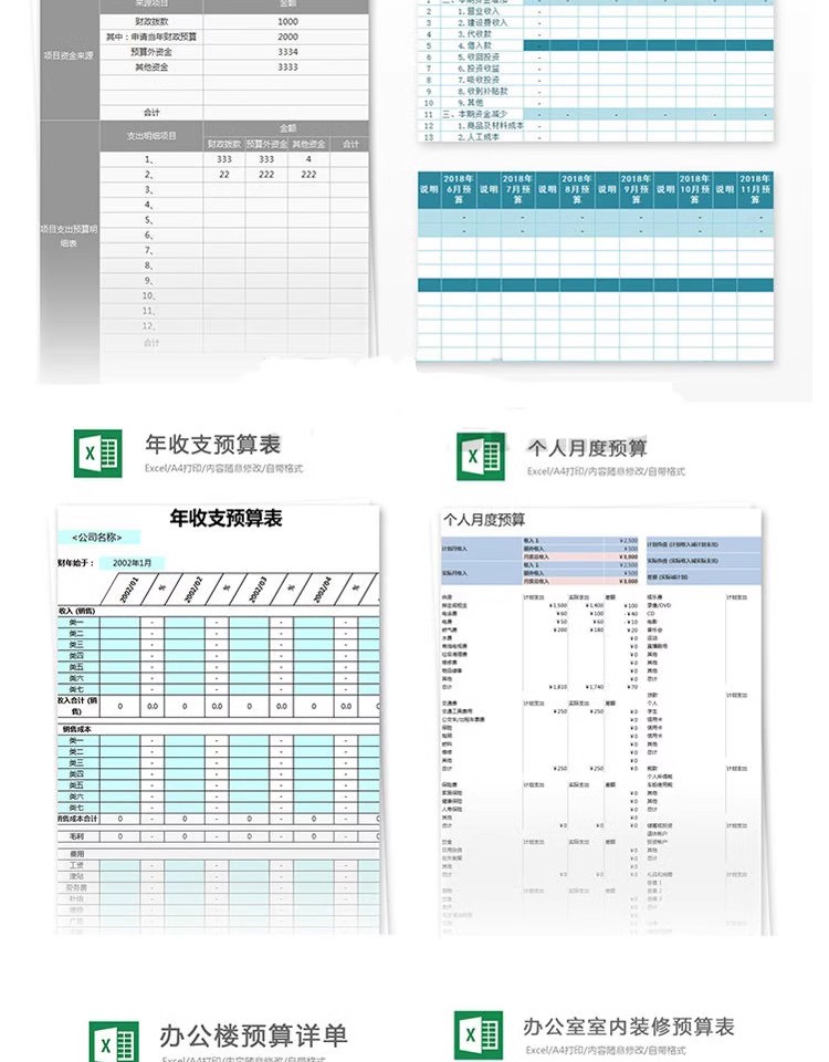 图片[4]-Excel模板 公司预算表格统计 人事财务报表记账工作效率excel素材-大怪兽分享