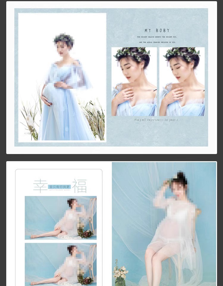 图片[5]-时尚孕妇准妈妈写真相册影楼排版孕妈照片摄影PSD模板设计素材-大怪兽分享