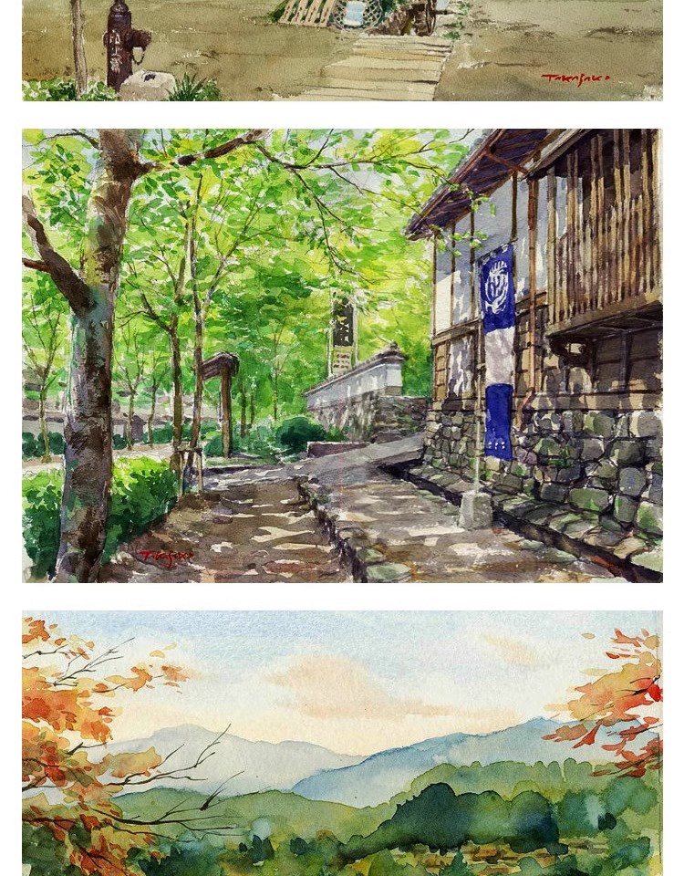 图片[5]-唯美水彩手绘古风插画花卉建筑配饰装饰图案JPG图片海报合成素材-大怪兽分享