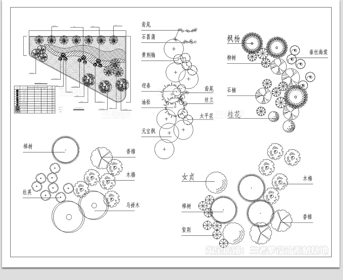 图片[6]-园林景观公园植物组团CAD图库 种植平面图绿化配置树木施工图图例-大怪兽分享