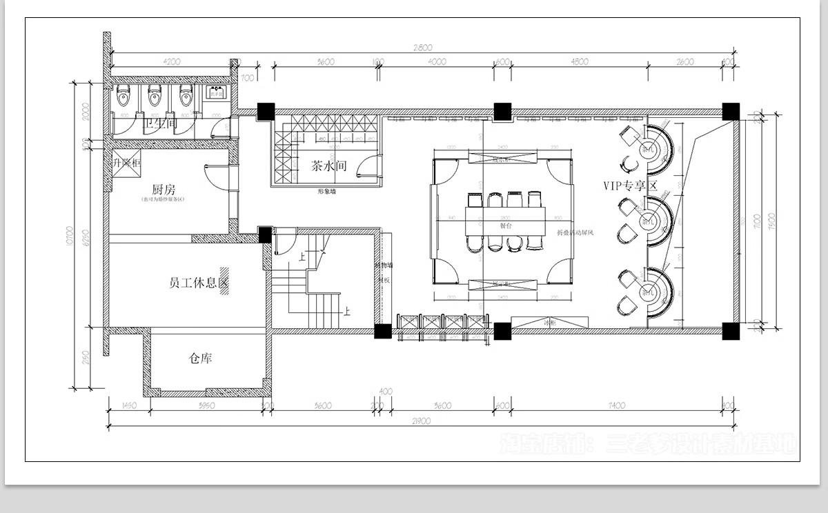 图片[5]-40套，特色饭店餐厅CAD施工图纸 西餐厅港式茶餐厅平面布置图设计布局图-大怪兽分享