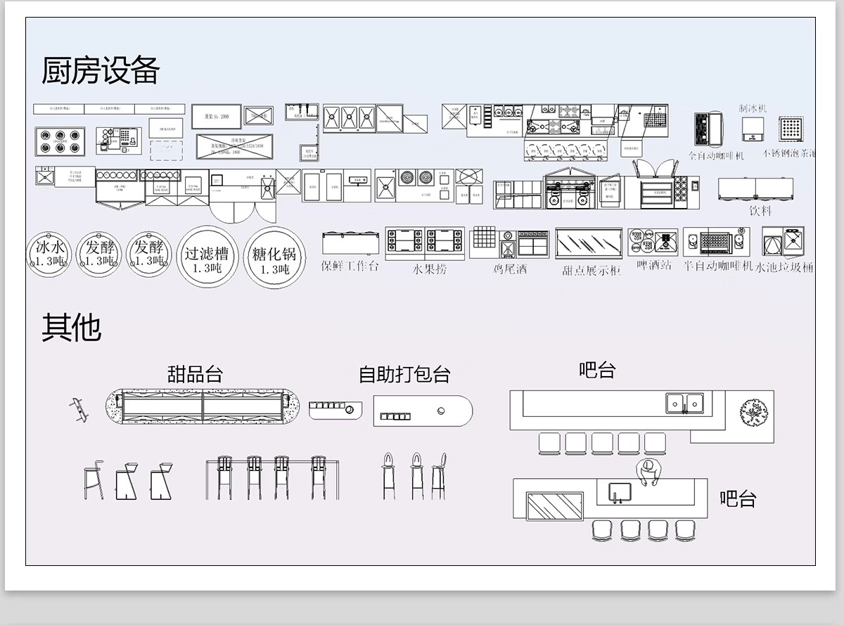 图片[5]-餐饮饭店CAD图块图库空间设计餐厅奶茶店酒吧餐桌椅卡座施工图-大怪兽分享
