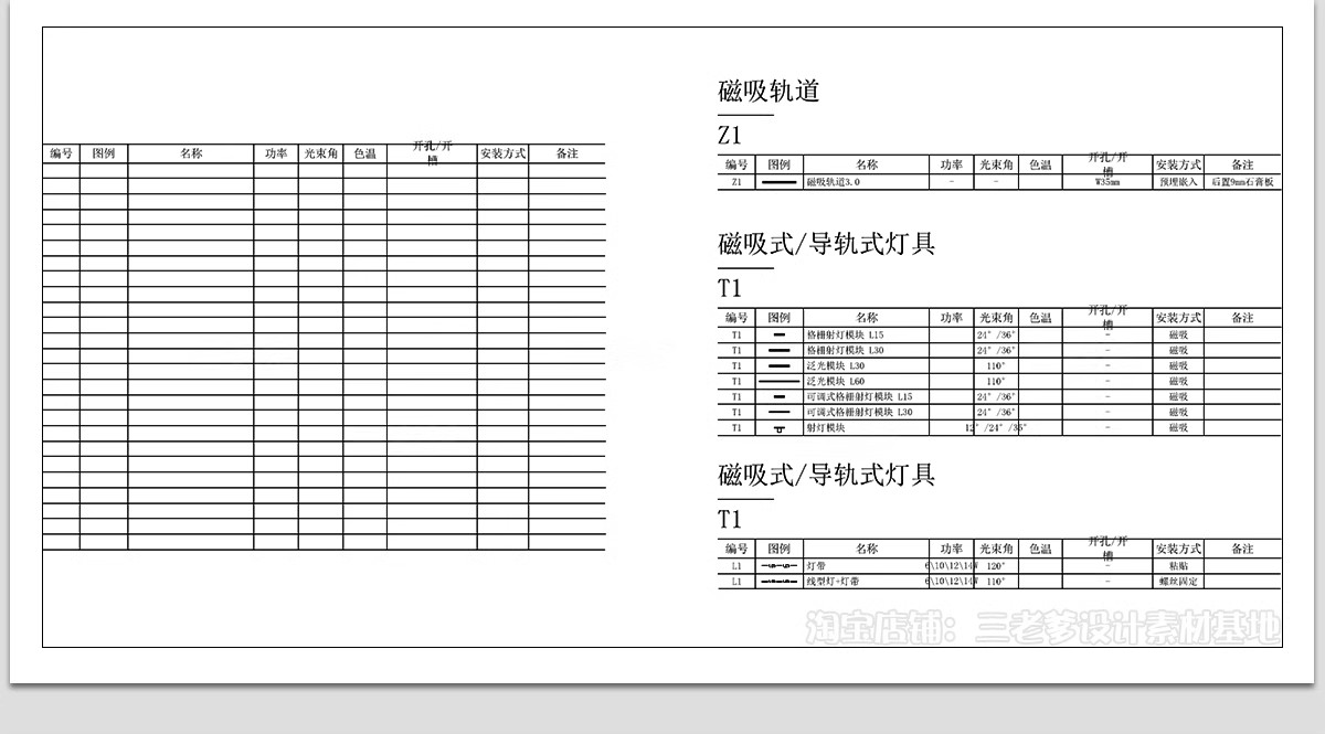 图片[5]-灯具图例cad图库吊灯办公灯具工装家装施工图纸说明设计素材规范-大怪兽分享