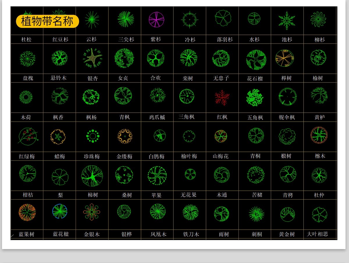 图片[7]-园林景观设计CAD植物图块人物平面立面铺装拼花施工图库图例素材-大怪兽分享