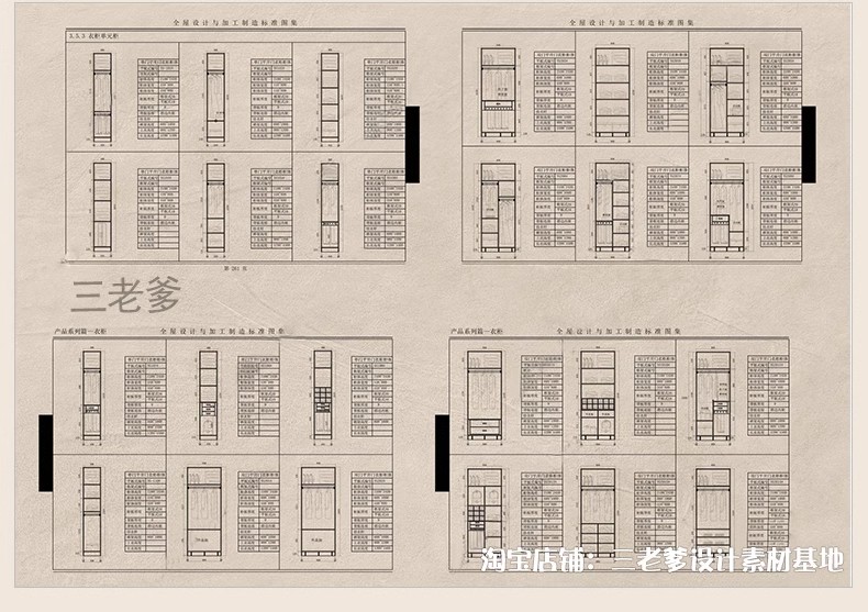 图片[7]-室内全屋定制cad施工图纸 柜子设计规范门板衣柜家具图库标准工艺-大怪兽分享