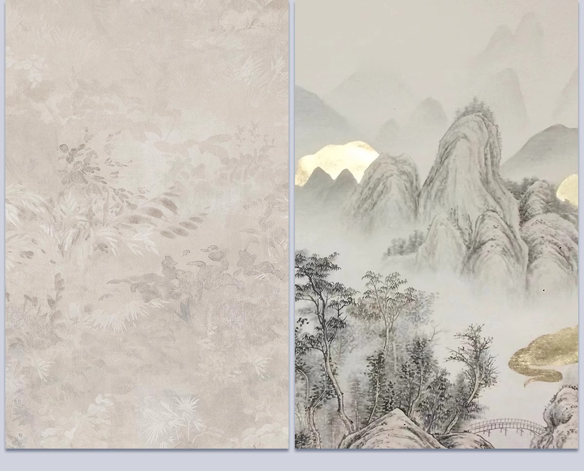 图片[7]-中式新中式壁画山水花鸟建筑背景墙壁纸装饰画高清材质SU贴图素材-大怪兽分享
