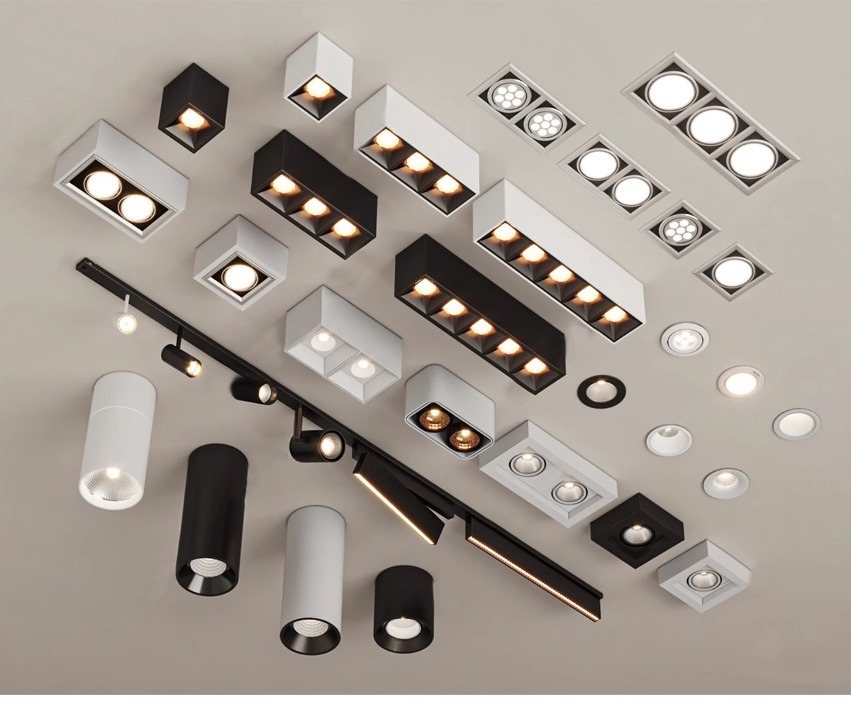 图片[7]-现代筒灯轨道射灯线条磁吸坎内嵌灯条双头舞台展示草图大师SU模型-大怪兽分享