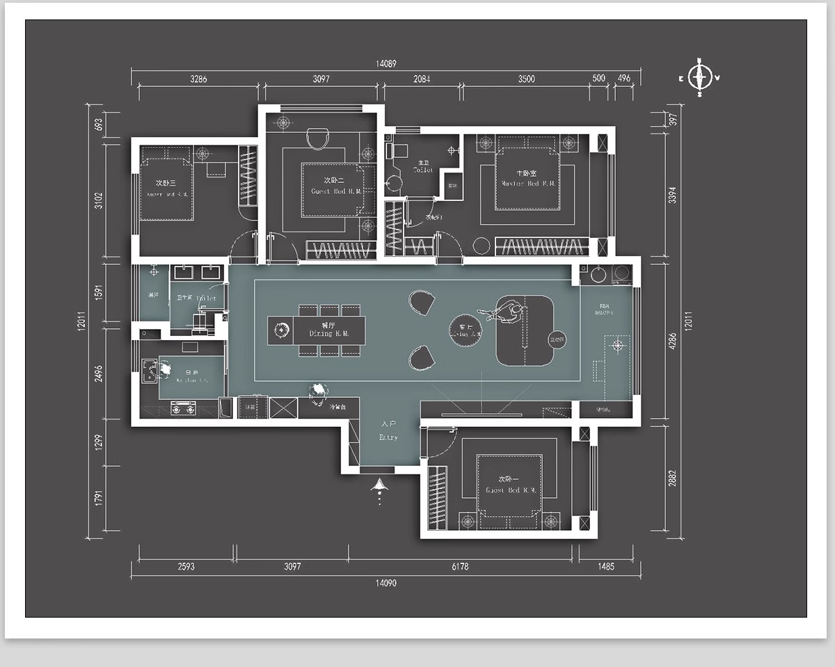 图片[7]-100种，家装室内相同户型图改造不同设计方案CAD平面图布局图合集-大怪兽分享