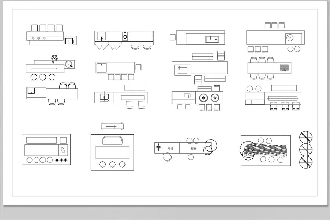 图片[7]-吧台CAD图库厨房吧椅现代室内家装西厨中岛台餐桌椅子图块施工图-大怪兽分享