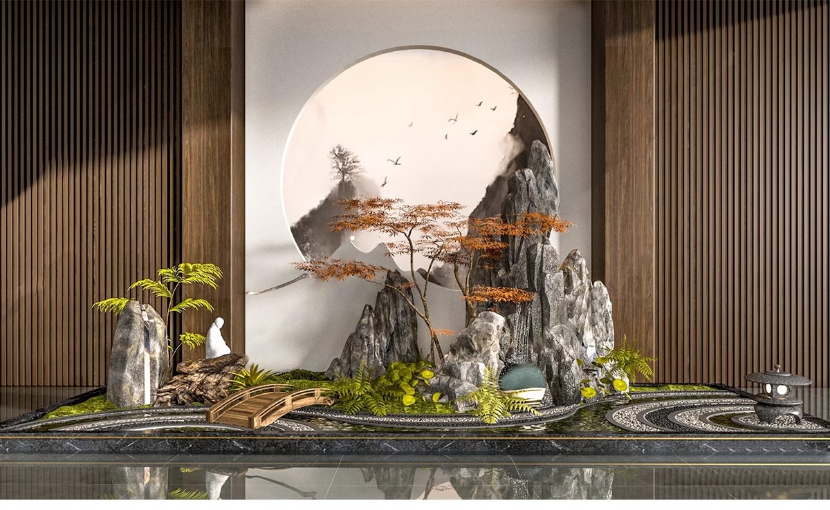 图片[7]-室内造景SU模型现代禅意新中式日式庭院小品别墅天井植物草图大师-大怪兽分享