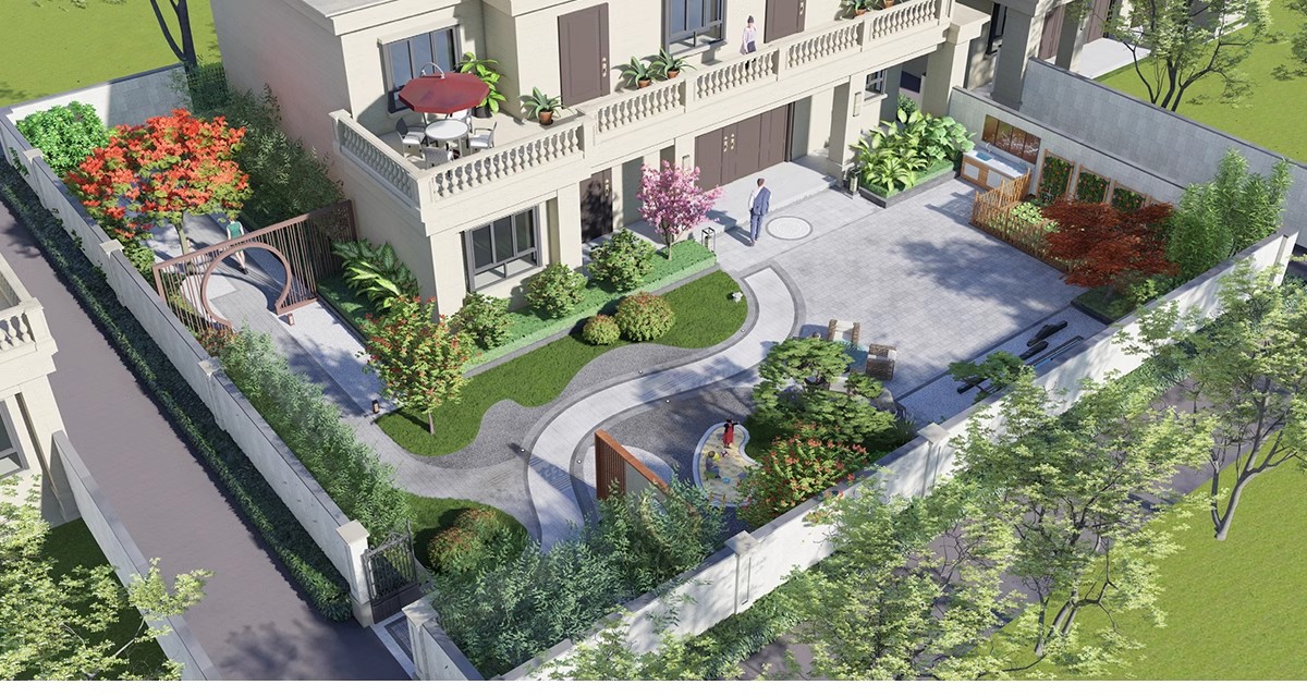 图片[4]-别墅庭院景观装修设计效果图片花园露台乡村户外院子CAD施工图纸-大怪兽分享