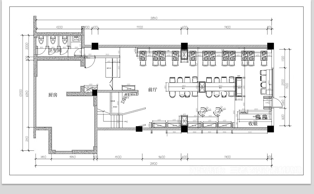 图片[6]-40套，特色饭店餐厅CAD施工图纸 西餐厅港式茶餐厅平面布置图设计布局图-大怪兽分享