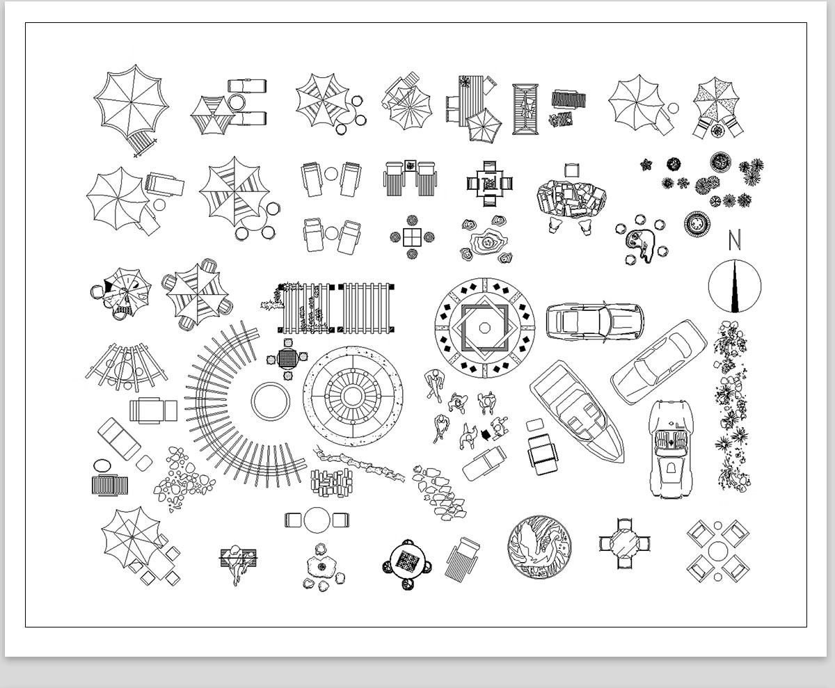 图片[6]-30套，户外园林景观小品CAD平面图例 公园游乐设施庭院座椅亭子施工图库-大怪兽分享