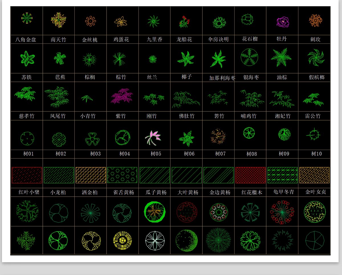 图片[8]-园林景观设计CAD植物图块人物平面立面铺装拼花施工图库图例素材-大怪兽分享