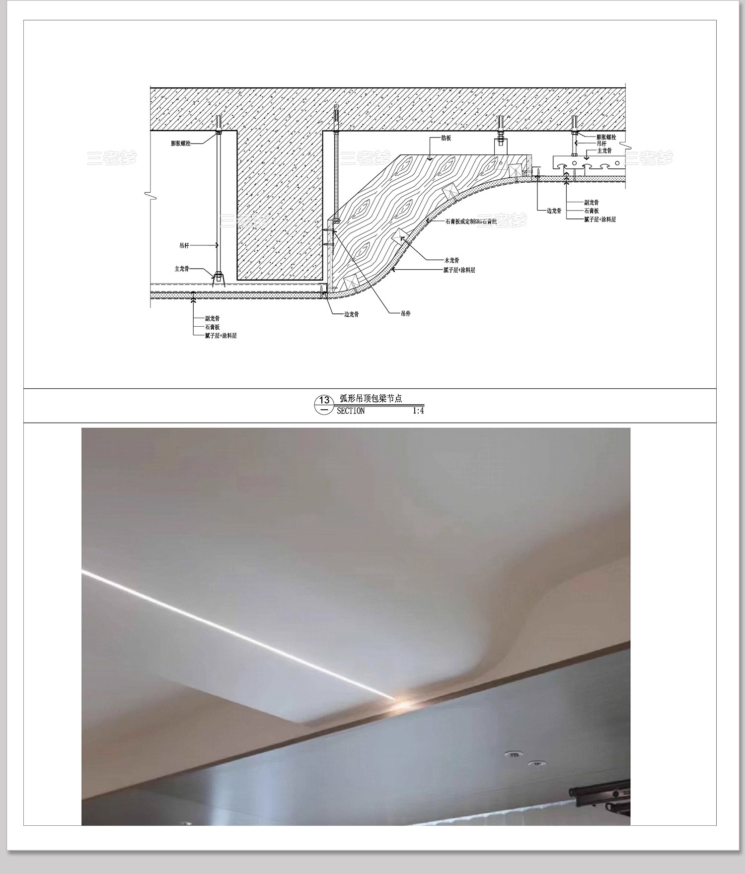 图片[8]-网红天花节点大样详图cad施工图弧形吊顶剖面库室内施工工艺设计-大怪兽分享