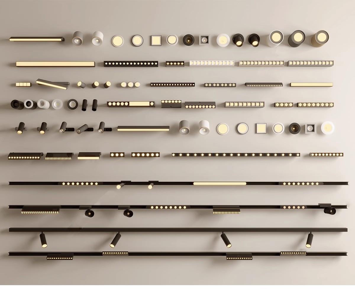 图片[8]-现代筒灯轨道射灯线条磁吸坎内嵌灯条双头舞台展示草图大师SU模型-大怪兽分享