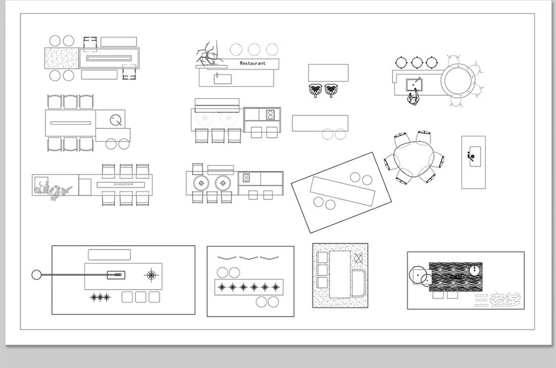 图片[8]-吧台CAD图库厨房吧椅现代室内家装西厨中岛台餐桌椅子图块施工图-大怪兽分享