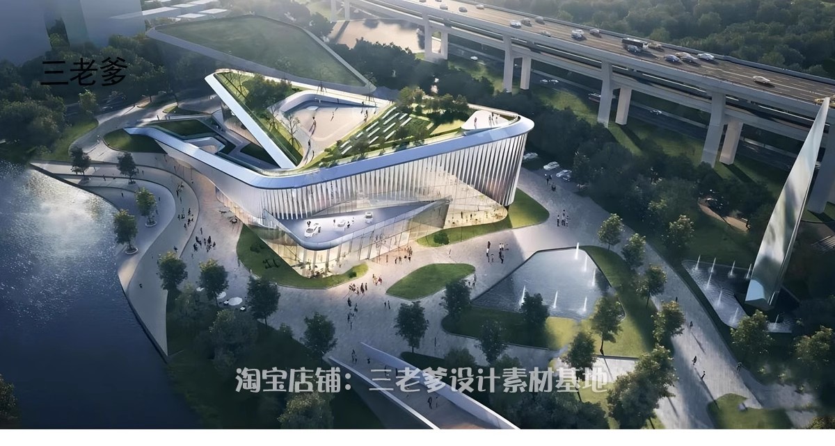 图片[8]-500套，文化展览博物馆建筑设计文体中心图书纪念馆方案文本SU模型PPT-大怪兽分享
