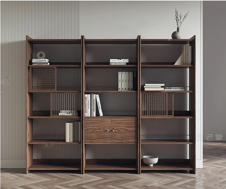 图片[8]-现代书架书柜木架置物架SU模型 创意工业风书吧书房设计草图大师-大怪兽分享