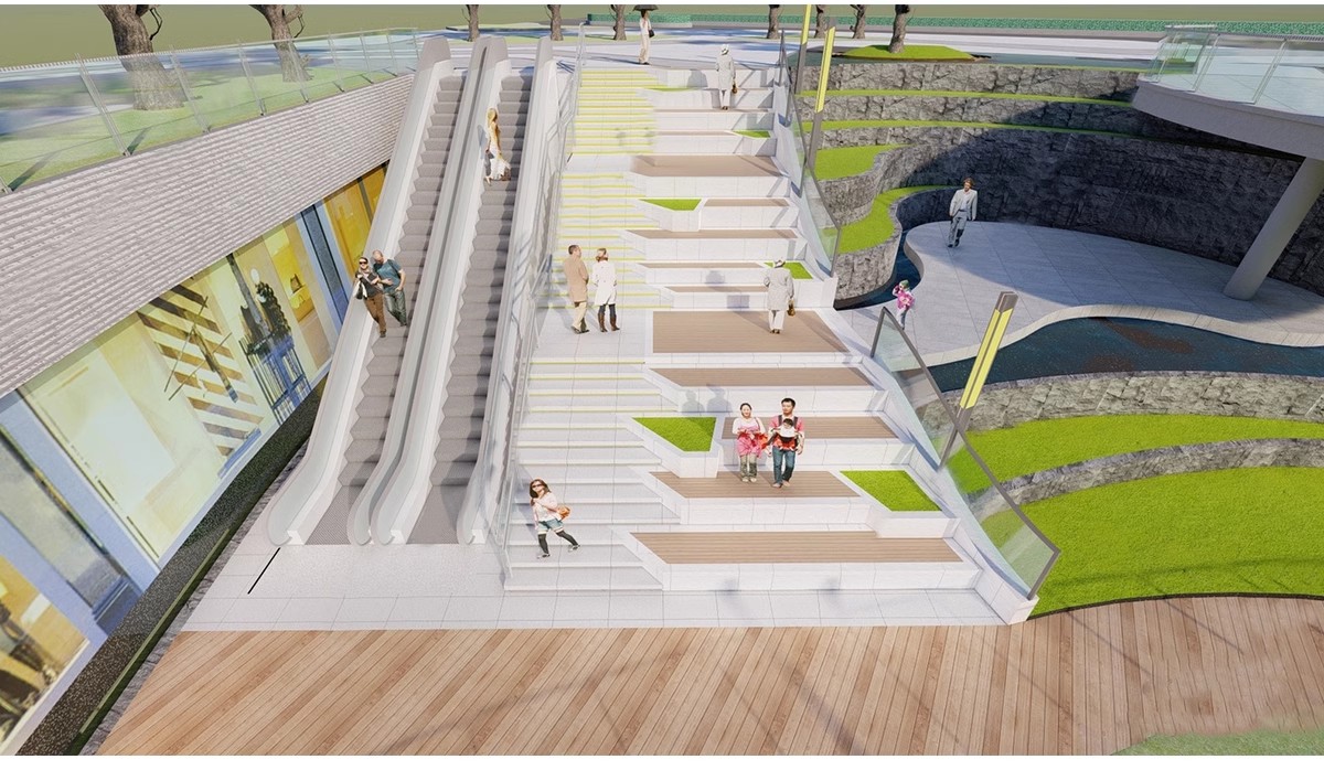 图片[8]-无障碍坡道楼梯景观阶梯公园台阶高差地形草图大师SU模型广场山地-大怪兽分享