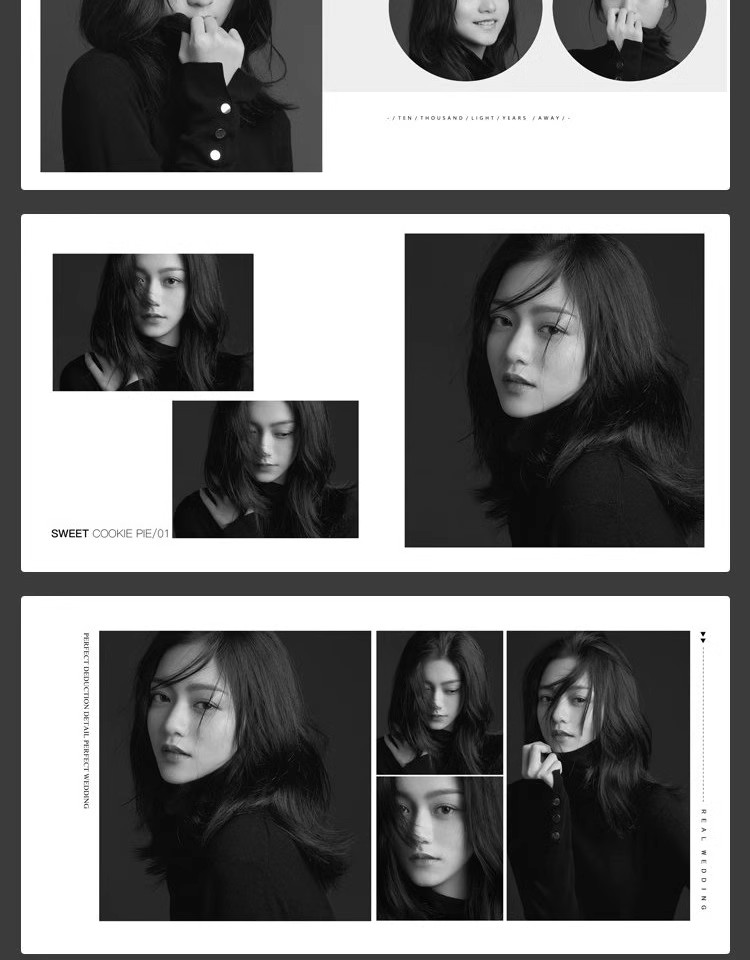 图片[7]-高端时尚黑白纯色个人艺术照写真相册影楼排版照片PSD模板素材-大怪兽分享
