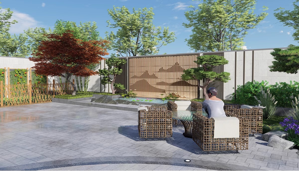 图片[5]-别墅庭院景观装修设计效果图片花园露台乡村户外院子CAD施工图纸-大怪兽分享