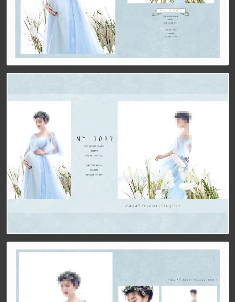 图片[7]-时尚孕妇准妈妈写真相册影楼排版孕妈照片摄影PSD模板设计素材-大怪兽分享