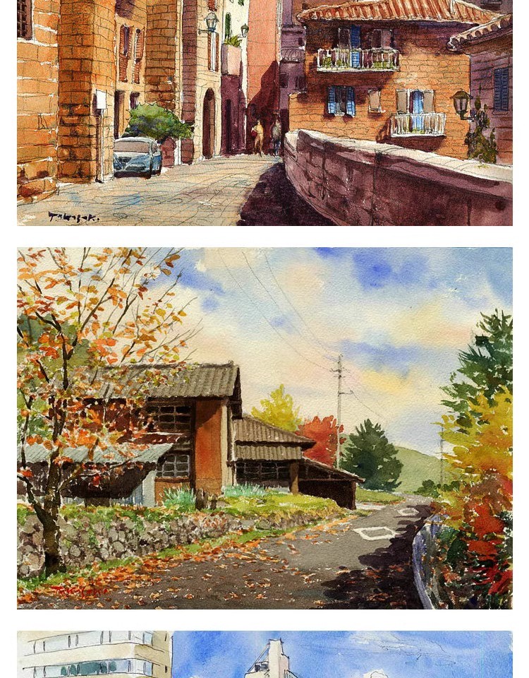 图片[7]-唯美水彩手绘古风插画花卉建筑配饰装饰图案JPG图片海报合成素材-大怪兽分享