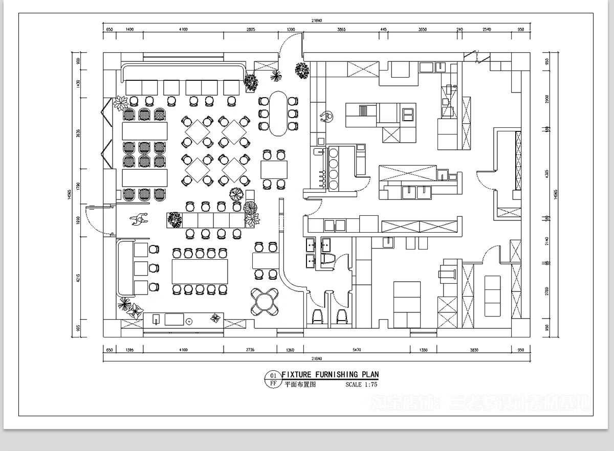 图片[7]-40套，特色饭店餐厅CAD施工图纸 西餐厅港式茶餐厅平面布置图设计布局图-大怪兽分享