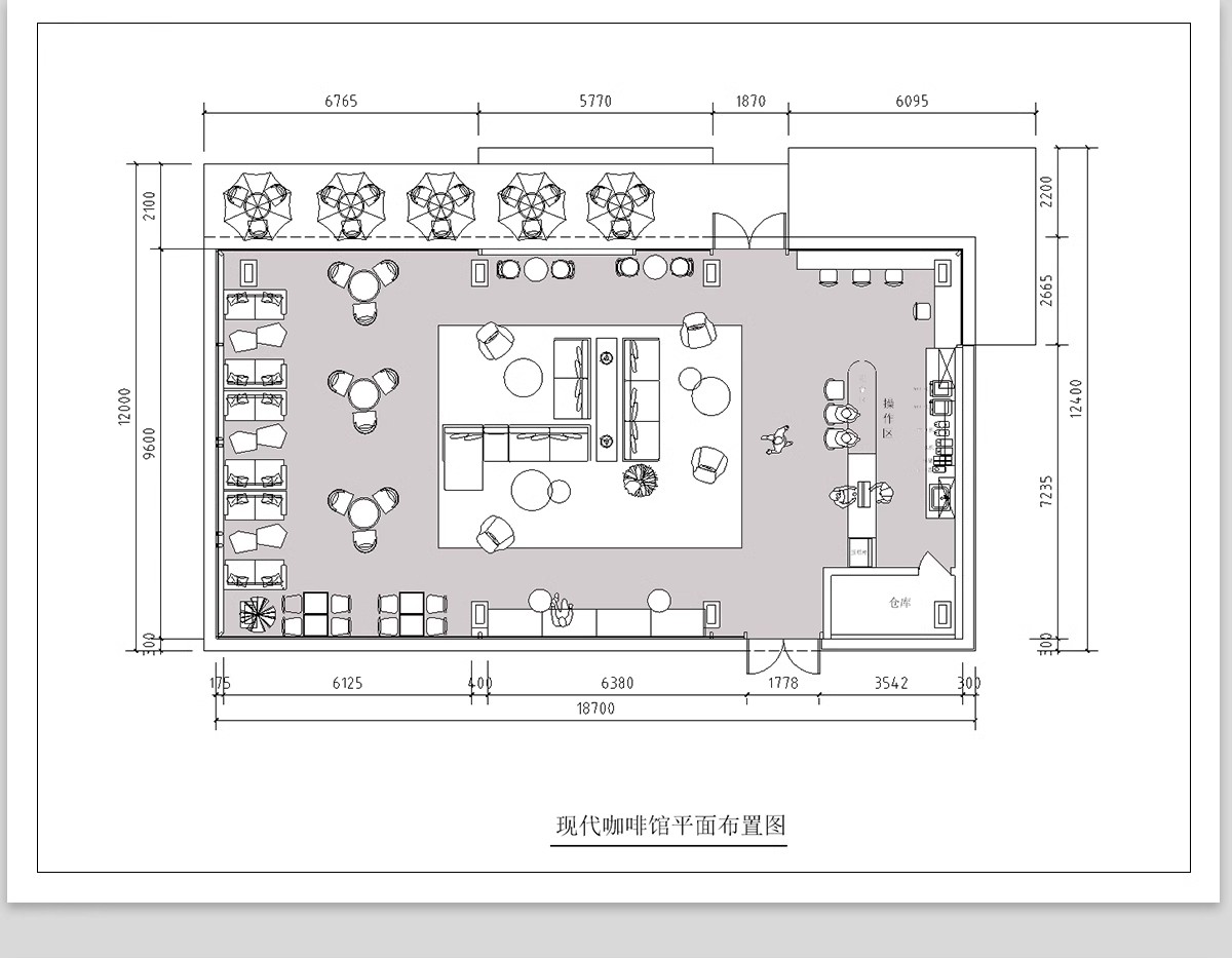 图片[7]-150套，咖啡厅咖啡馆CAD空间布局方案 奶茶店施工平面布置图店铺装修设计-大怪兽分享