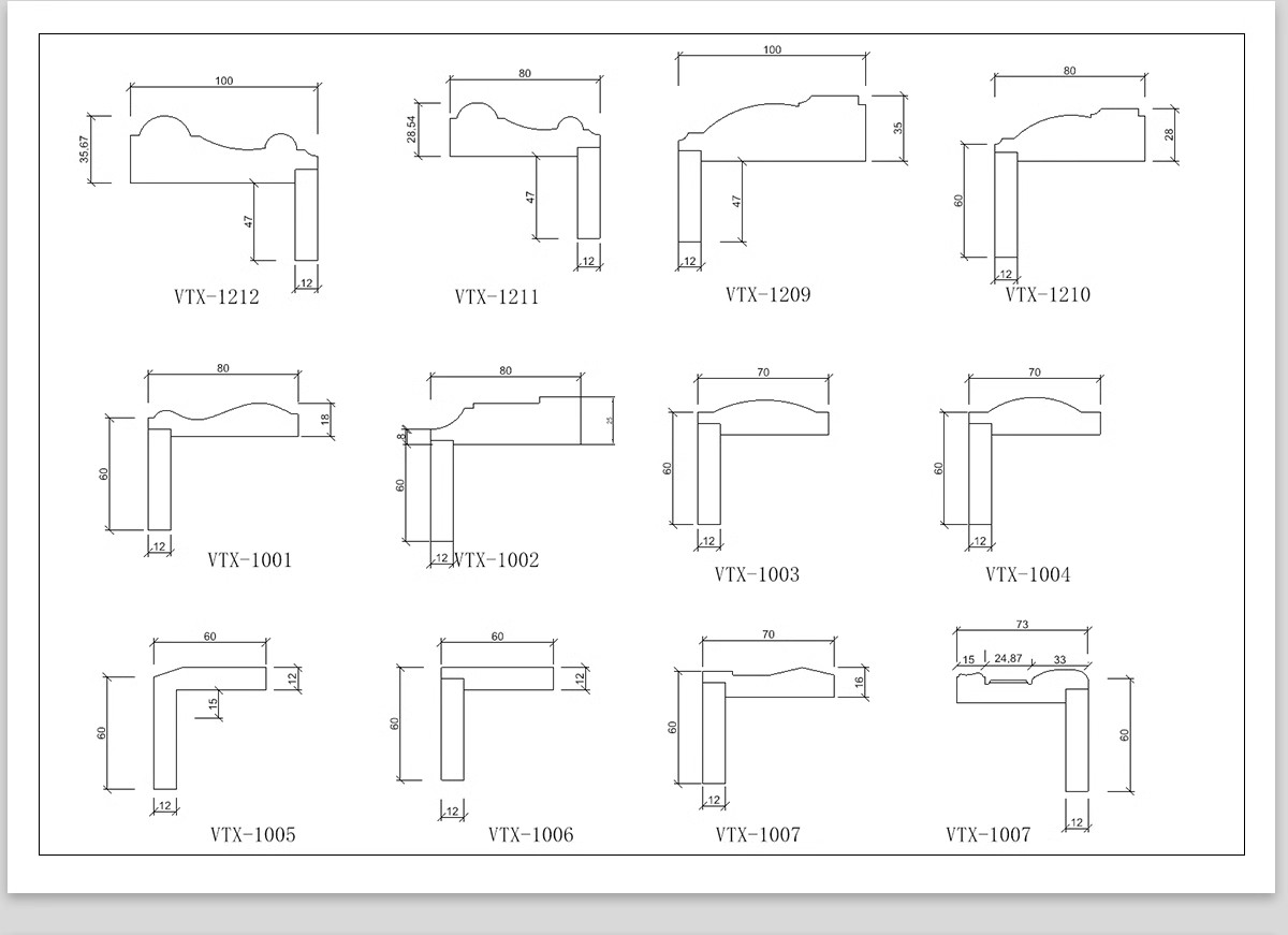 图片[9]-CAD装饰线条大样图剖面踢脚线门套线天花角石膏线框素材图库-大怪兽分享