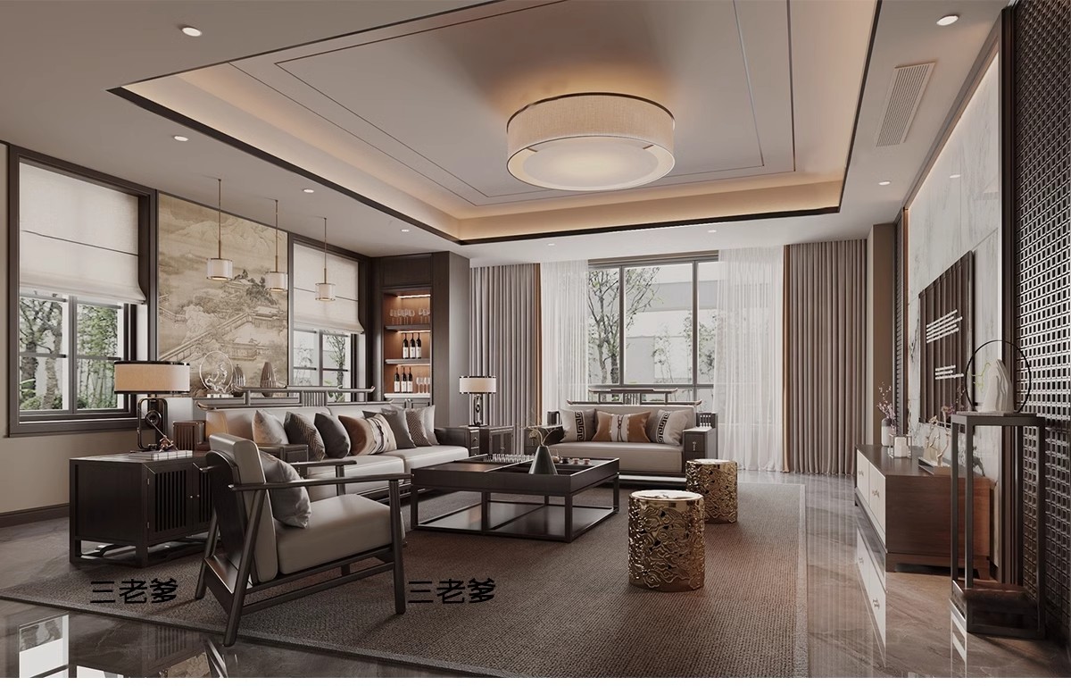 图片[9]-新中式风格SU模型室内家装客厅沙发家具餐桌椅卧室床草图大师素材-大怪兽分享