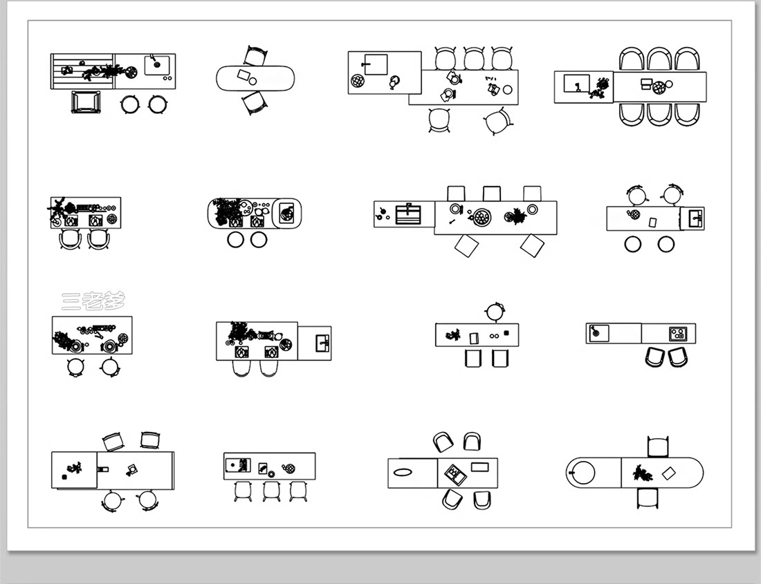 图片[9]-吧台CAD图库厨房吧椅现代室内家装西厨中岛台餐桌椅子图块施工图-大怪兽分享