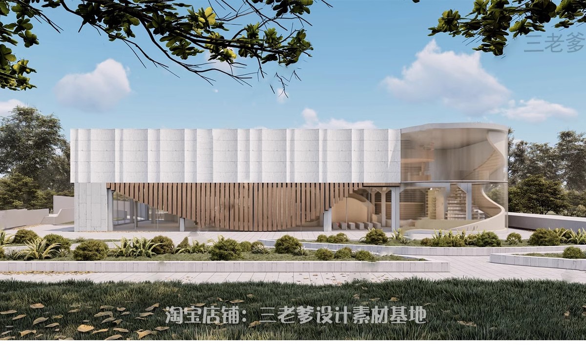图片[9]-500套，文化展览博物馆建筑设计文体中心图书纪念馆方案文本SU模型PPT-大怪兽分享
