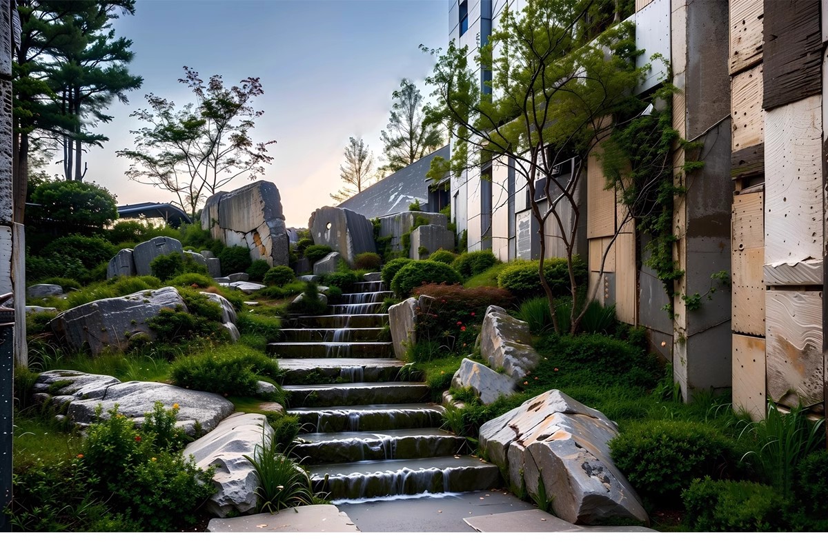 图片[9]-无障碍坡道楼梯景观阶梯公园台阶高差地形草图大师SU模型广场山地-大怪兽分享