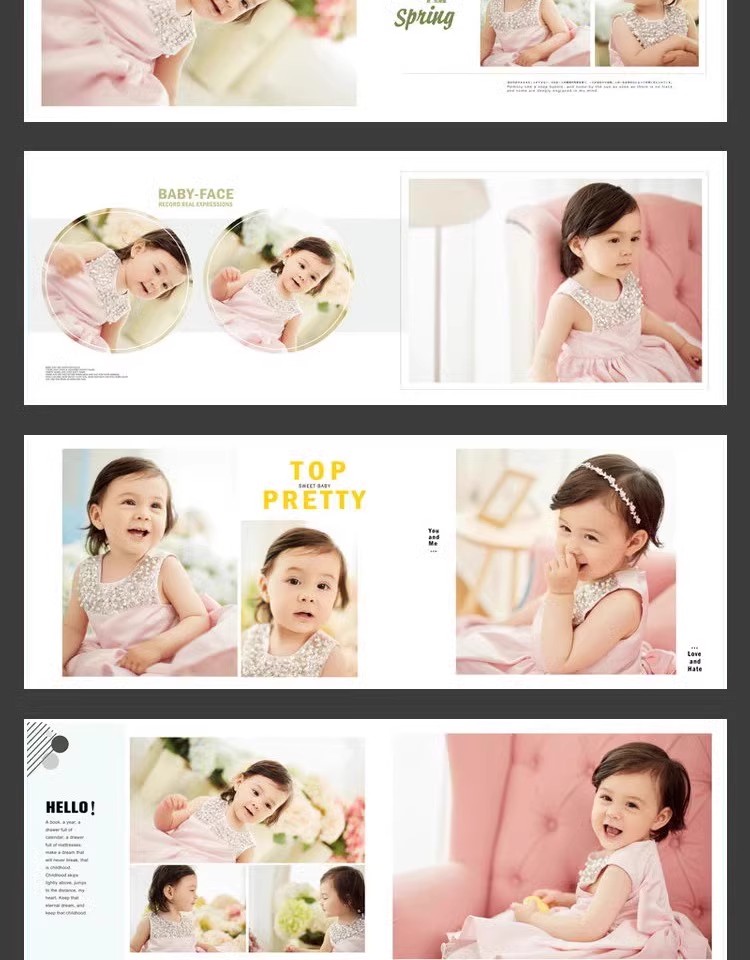 图片[8]-清新文艺简洁百天儿童相册影楼排版宝宝满月照片写真PSD模板素材-大怪兽分享