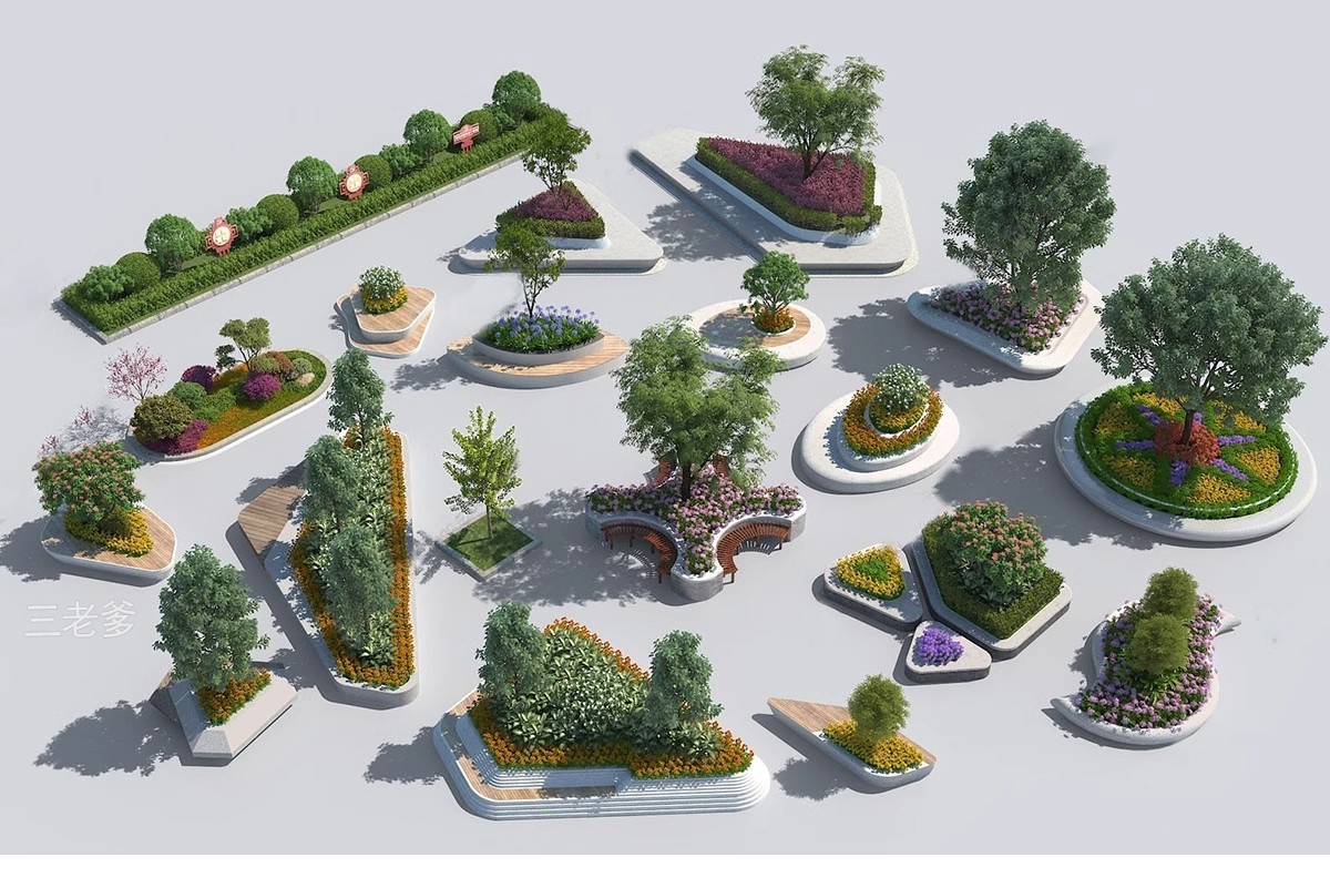 图片[9]-现代商业街广场景观座椅SU模型积木趣味种植树池坐凳小品草图大师-大怪兽分享