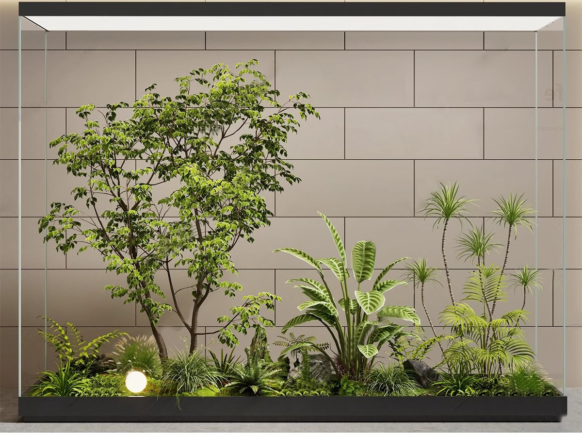 图片[9]-室内造景SU模型现代禅意新中式日式庭院小品别墅天井植物草图大师-大怪兽分享