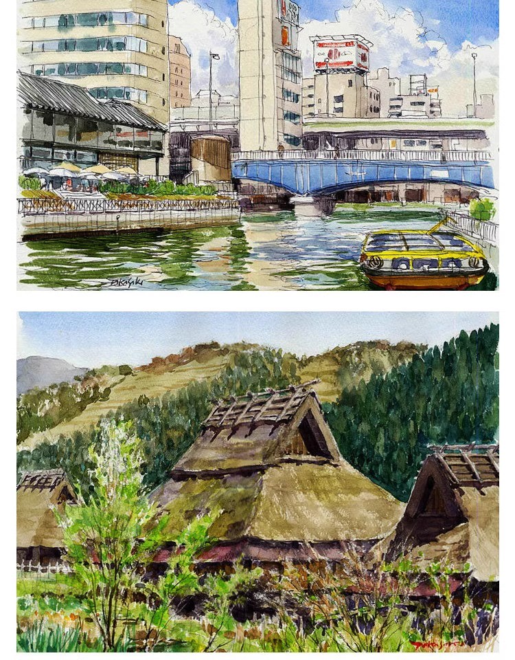 图片[8]-唯美水彩手绘古风插画花卉建筑配饰装饰图案JPG图片海报合成素材-大怪兽分享